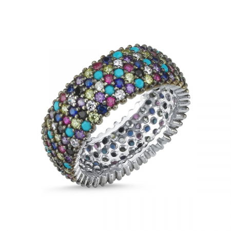 Inel argint 925 cu zirconii multicolore