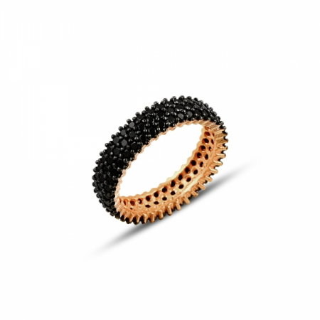 Inel argint Eternity cu 3 randuri de zirconii negre [0]