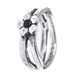 Inel argint 925 Israel floare cu granat [0]