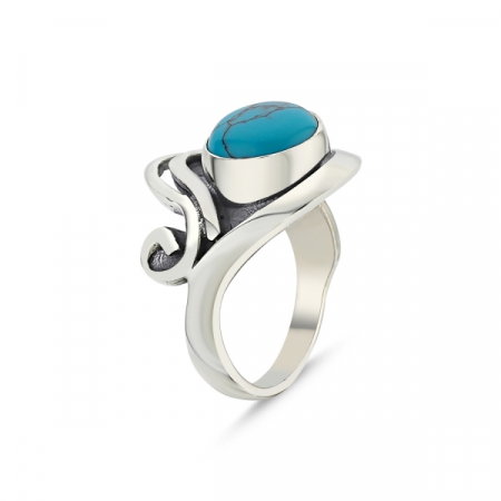 Inel argint lucrat manual cu turcoaz [0]