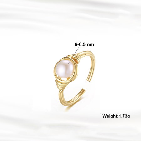 Inel argint 925 placat cu aur 14K cu perle naturale [4]