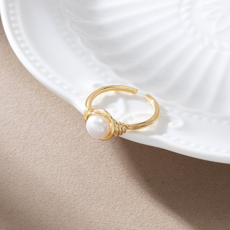 Inel argint 925 placat cu aur 14K cu perle naturale [3]