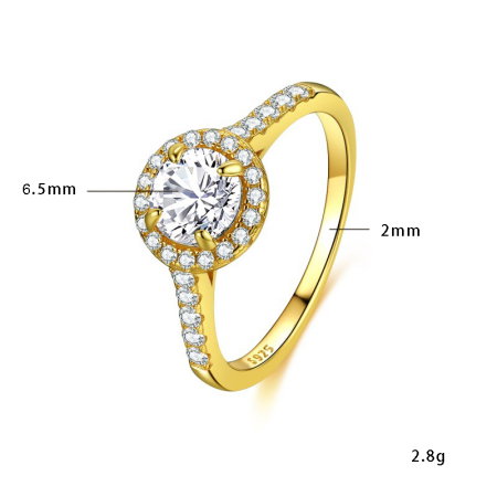 Inel argint 925 placat cu aur 14K cu zirconiu [1]