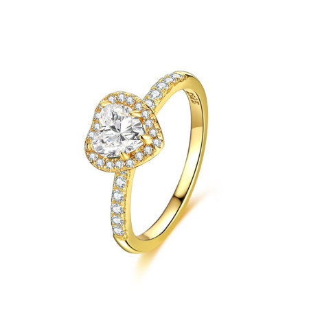 Inel argint 925 placat cu aur 14K cu zirconiu [0]
