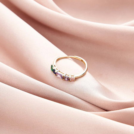 Inel argint 925 placat cu aur 14K cu zirconiu [3]