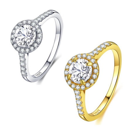 Inel argint 925 placat cu aur 14K cu zirconiu [3]