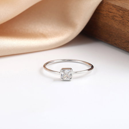 Inel argint 925 simplicity placat cu rodiu cu zirconiu [1]