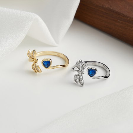 Inel argint 925 placat cu rodiu cu zirconiu safir [2]