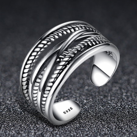 Inel argint 925 reglabil cu aspect vintage si sfoara rasucita - Be Nature IST0021 [1]