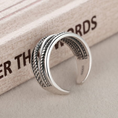 Inel argint 925 reglabil cu aspect vintage si sfoara rasucita - Be Nature IST0021 [4]