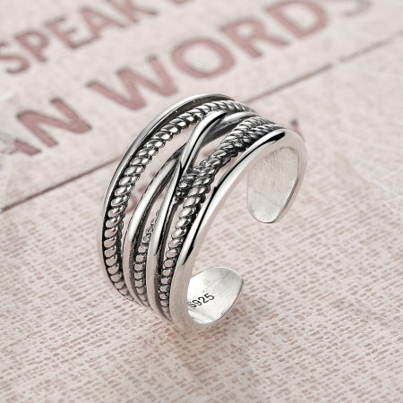 Inel argint 925 reglabil cu aspect vintage si sfoara rasucita - Be Nature IST0021 [2]