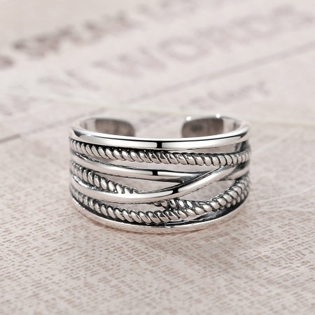 Inel argint 925 reglabil cu aspect vintage si sfoara rasucita - Be Nature IST0021 [3]