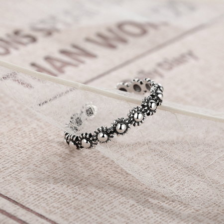 Inel argint 925 reglabil cu flori si aspect vintage - Be Nature IST0022 [5]