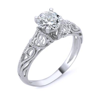 Inel argint 925 rodiat cu inimioare si zirconiu [0]