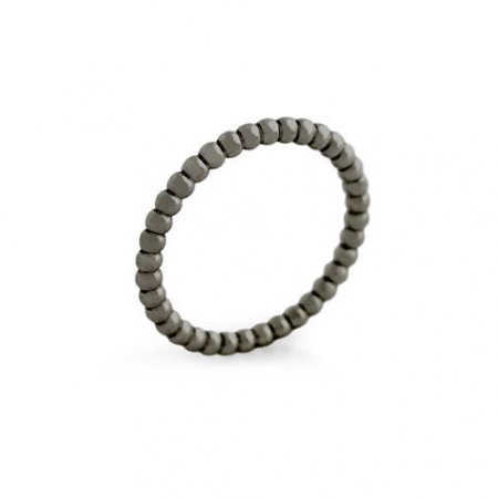 Inel negru subtire din argint 925