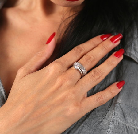 Inel argint 925 rodiat cu zirconii albe - Be Elegant ITU0081 [1]