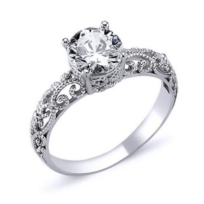 Inel argint elegant Solitaire [1]
