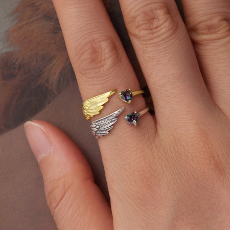 Inel argint aripa de inger si inmioara [7]