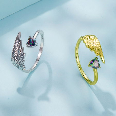 Inel argint aripa de inger si inmioara [15]