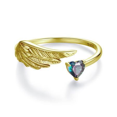 Inel argint aripa de inger si inmioara