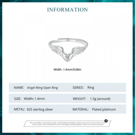 Inel argint aripi de inger, reglabil [9]