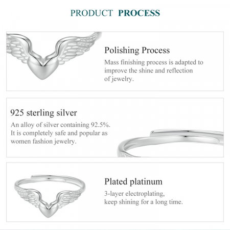 Inel argint aripi de inger, reglabil [8]