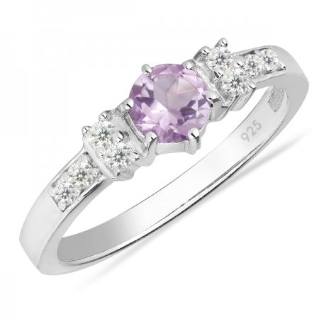 Inel argint Artemisia, 925, cu ametist roz si zirconiu alb - IVA0015 [0]