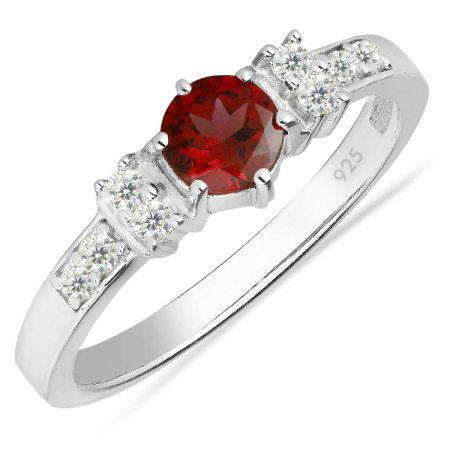 Inel argint Artemisia, 925, cu granat si zirconiu alb - IVA0013 [0]