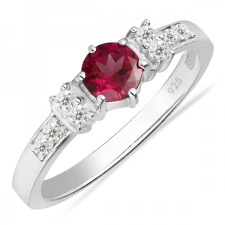 Inel argint Artemisia, 925, cu rodolit si zirconiu alb - IVA0012 [0]