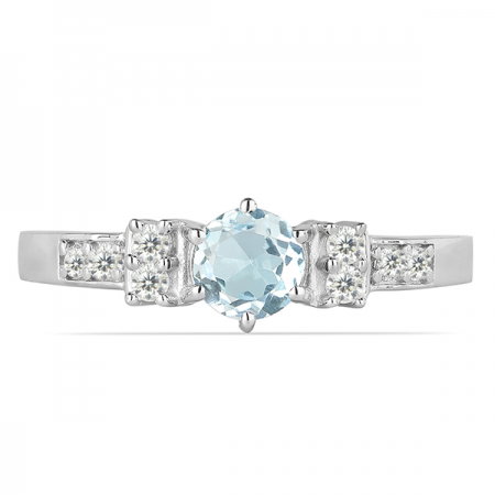 Inel argint Artemisia, 925, cu topaz albastru si zirconiu alb - IVA0018 [1]