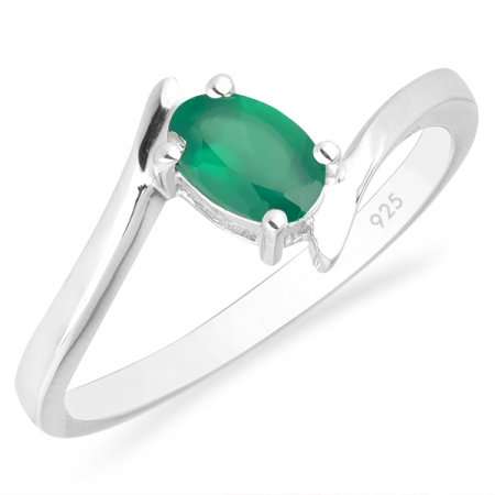 Inel argint Aurora, 925, cu agat verde - IVA0039 [0]