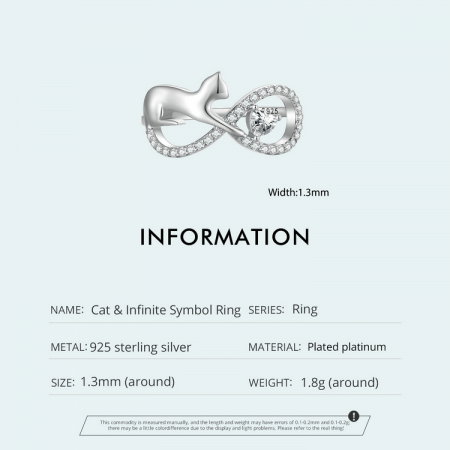 Inel argint cat infinity [8]