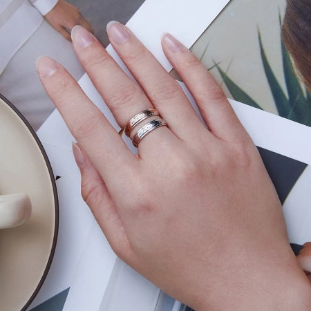 Inel argint credinta placat cu aur roz [2]