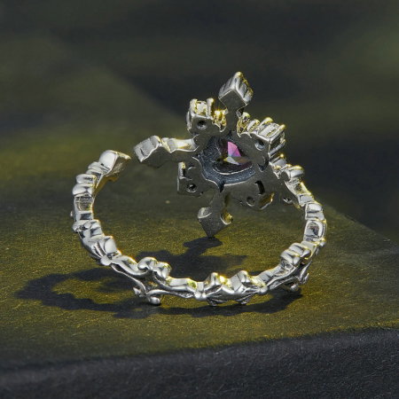 Inel argint cruce si inima, reglabil [7]