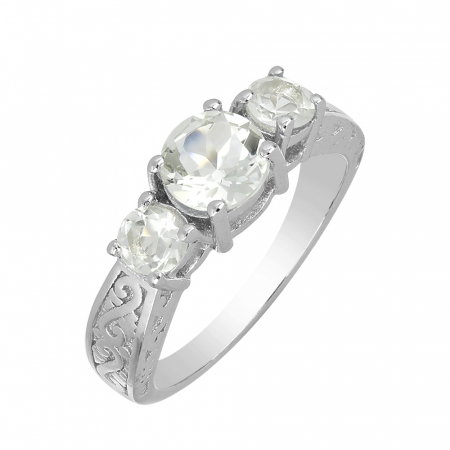 Inel argint cu 3 pietre de ametist verde - IVA0112 [0]