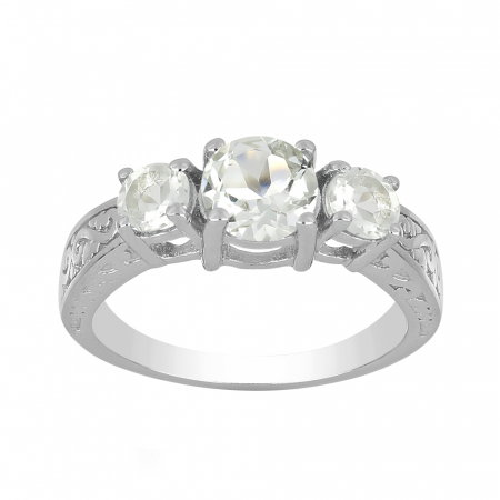 Inel argint cu 3 pietre de ametist verde - IVA0112 [1]