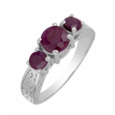 Inel argint cu 3 pietre de rubin - IVA0114 [0]