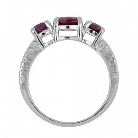 Inel argint cu 3 pietre de rubin - IVA0114 [3]