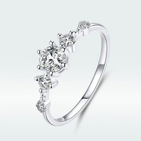 Inel argint elegant cu 5 zirconii [7]