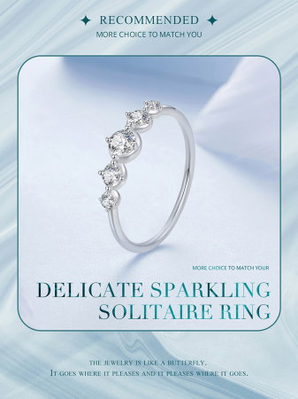 Inel argint cu cinci zirconii [19]