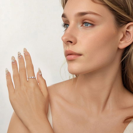 Inel argint cu cinci zirconii [8]