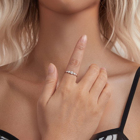 Inel argint cu cinci zirconii [7]