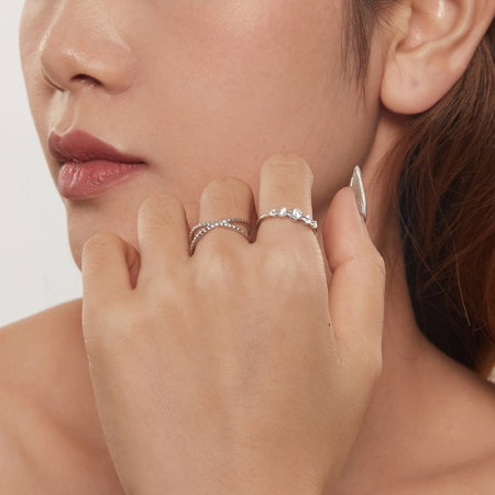 Inel argint cu cinci zirconii [13]