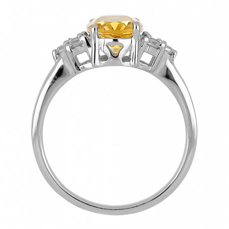 Inel argint cu citrin si 6 cristale de zirconiu alb - IVA0104 [3]