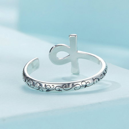 Inel argint cu cruce Ankh, reglabil [5]