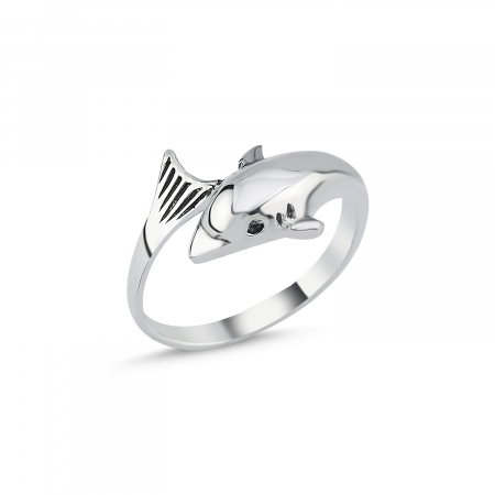 Inel argint cu delfin