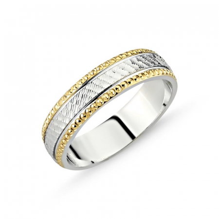 Inel argint placat cu aur pe exterior