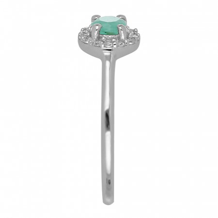 Inel argint cu Emerald si cristale de zirconiu alb - IVA0118 [4]