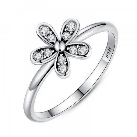 Inel argint cu floare si zirconii albe - Be Nature IST0012 [0]