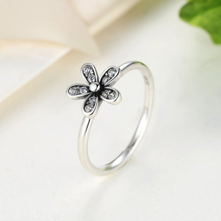 Inel argint cu floare si zirconii albe - Be Nature IST0012 [4]